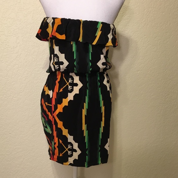 Rare Amanda Uprichard “Rasta” Strapless Silk Dress - Picture 3 of 4